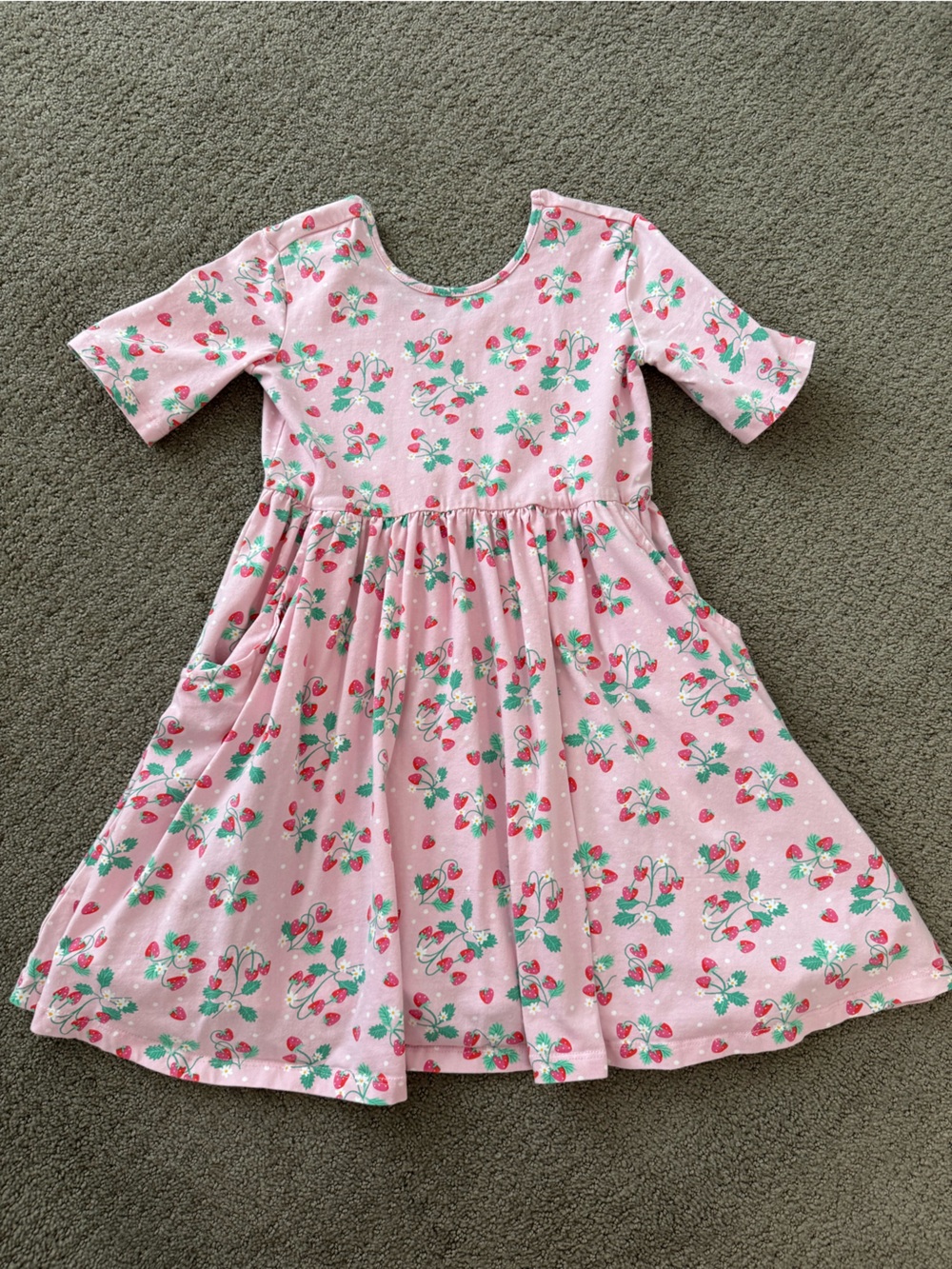 Ruffle Butts Size 8 Pink Strawberry Print Skirted Bottoms with Green Accents